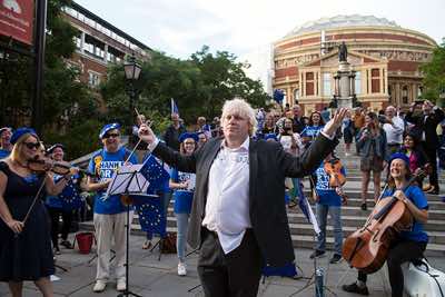 Royal Albert Hall, London, Faux Bojo conducts - EU Flags at the Proms - 14th September 2019